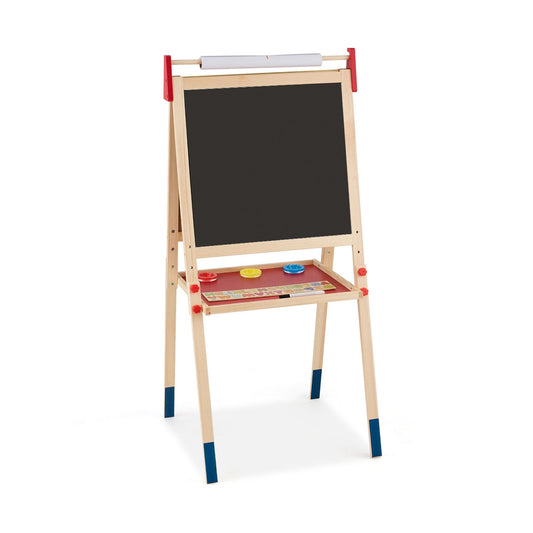 All-in-One Wooden Height Adjustable Kid's Art Easel with Magnetic Stickers and Paper, Multicolor - Gallery Canada