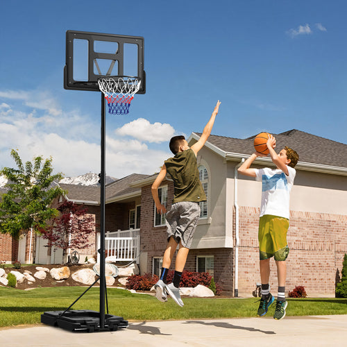 Basketball Hoop Outdoor, 7.5-10ft Portable Basketball Goal with Wheels and 43
