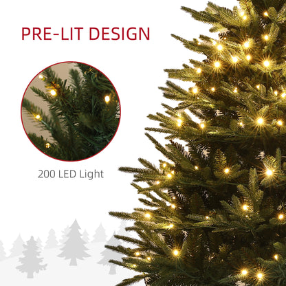 5ft Prelit Artificial Christmas Tree with 542 Tips, Warm White LED Lights, Steel Base, Hinged Xmas Tree, Auto Open Pre Lit Christmas Trees   at Gallery Canada