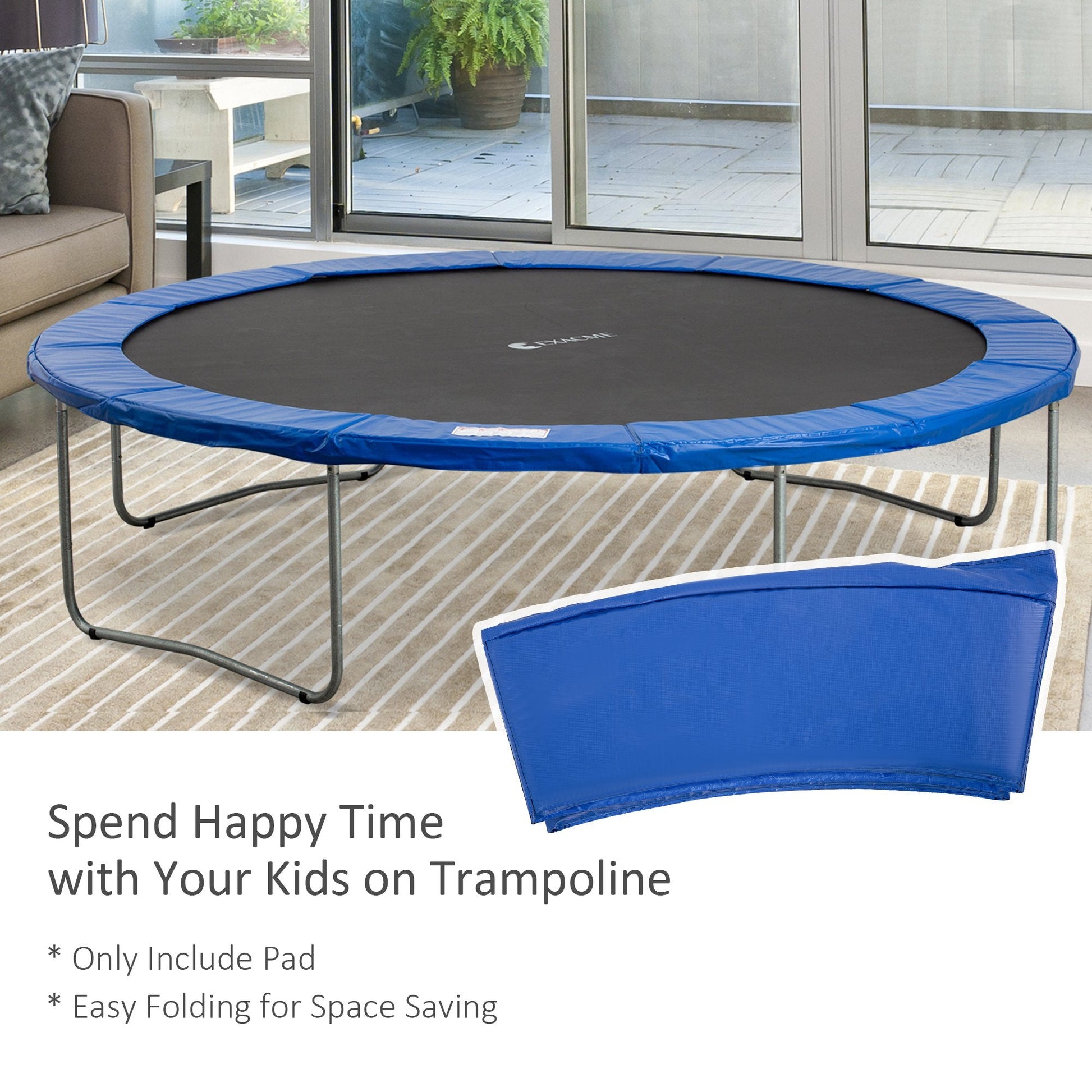 Φ12ft Trampoline Pad Φ144" Spring Safety Replacement Gym Bounce Jump Cover EPE Foam (Blue) Trampolines   at Gallery Canada