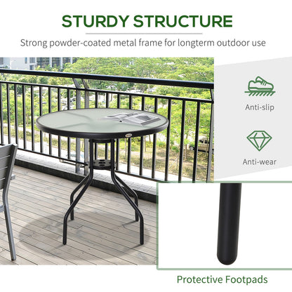 31.5'' Round Bistro Table Outdoor Dining Coffee Table w/ Tempered Glass Top Patio Garden Side Table Weather-resistant Patio Side Tables   at Gallery Canada