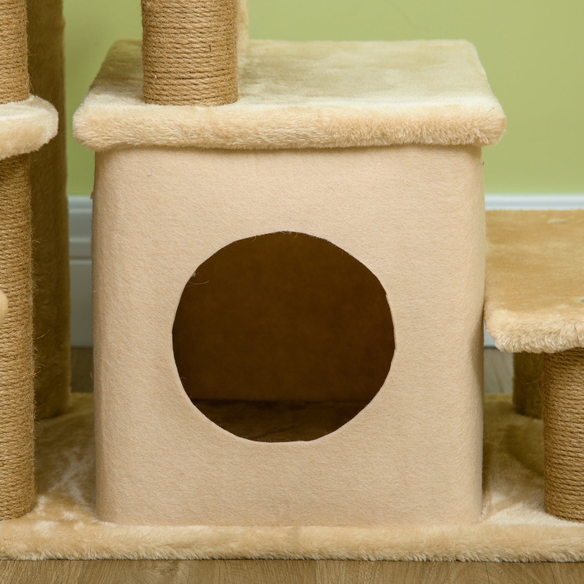 Cat Stairs Pet Steps for Couch Bed with Scratching Posts Condo Ball Toy, 23.6" x 15.7" x 26", Beige Dog Stairs   at Gallery Canada