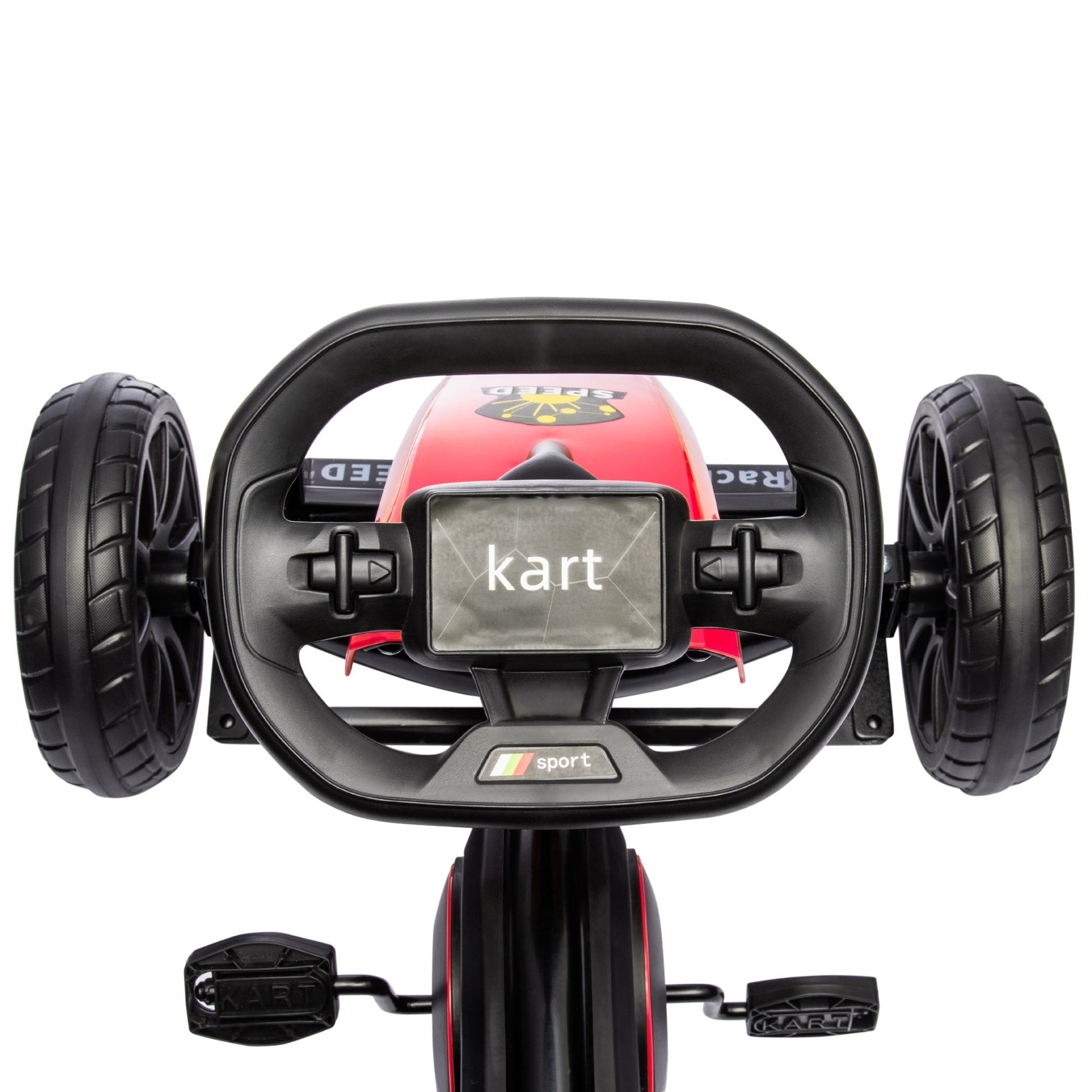 Pedal Go Kart for Kids, Pedal Car with Swing Axle, Adjustable Bucket, Handbrake, 4 EVA Wheels Powered Ride, Indoor Foot Racer, for 3-8 Years Old, Red Pedal Go Karts for Kids   at Gallery Canada