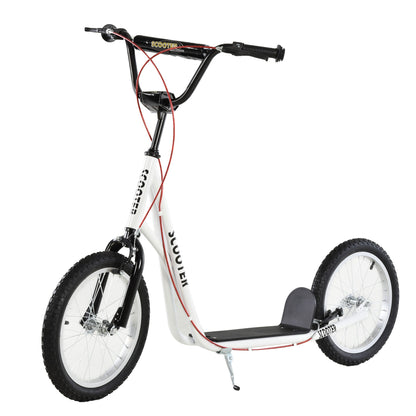 Youth Scooter Street Kick Scooter for Teens Kids Ride on Toy w/ 16'' Inflatable Wheel Dual Brakes for 5+ Year Old White Scooters   at Gallery Canada