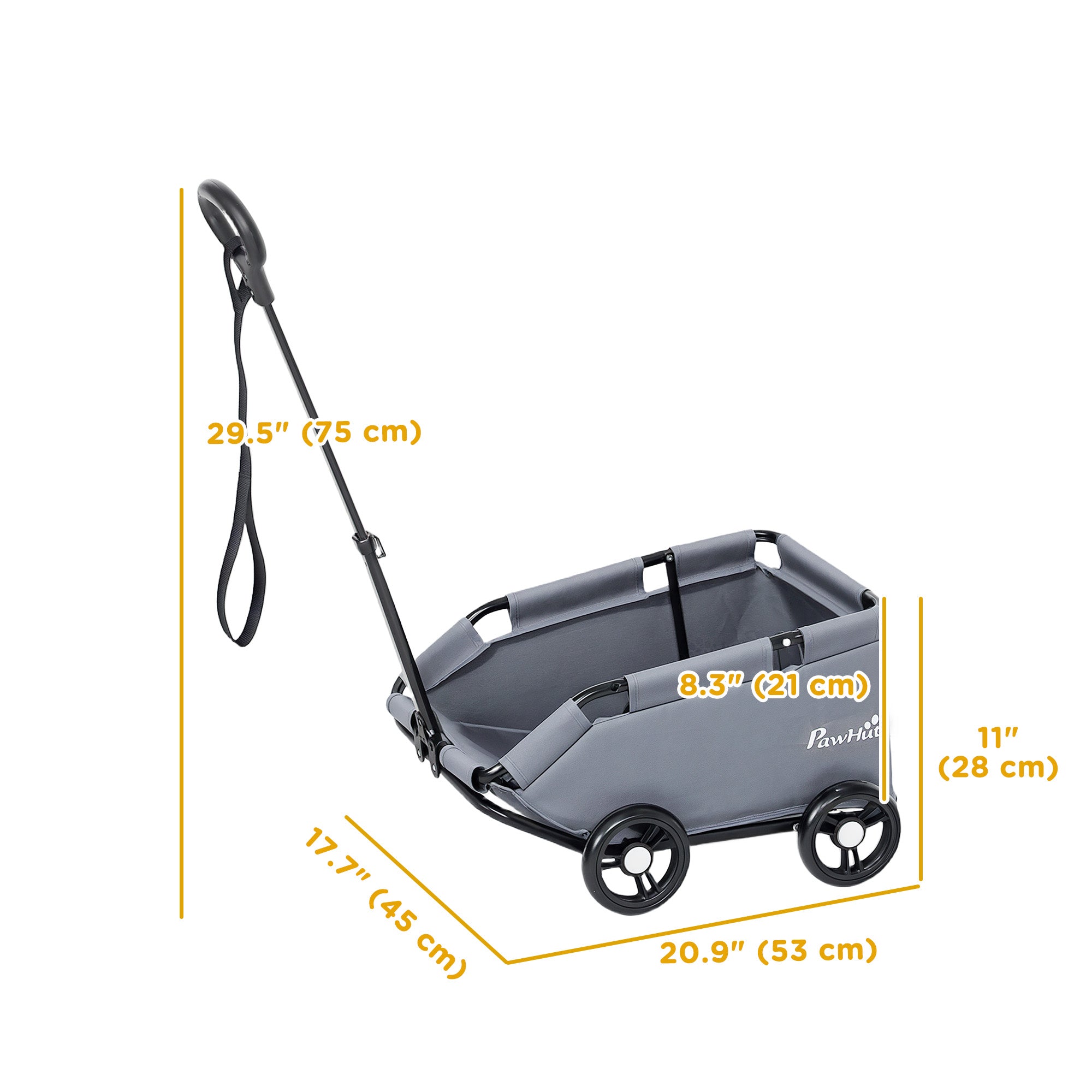 4 Wheels Folding Lightweight Pet Stroller with Universal Handle Rod, Storage Bag, Washable Cushion for Miniature Dogs Dog Bike Trailers & Strollers at Gallery Canada