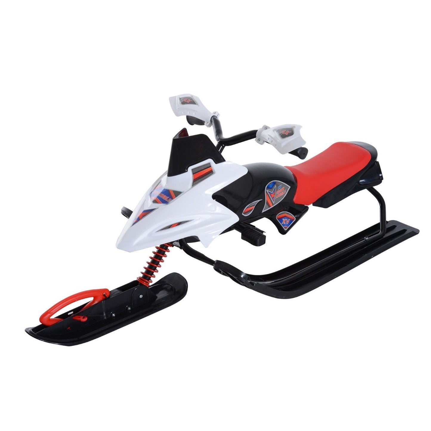 Snow Racer Sleds for Kids with Padded Rubber Seat, Snow Motor with Wind Shield Handle and Anti-slip Pedal, Winter Gift for Boys and Girls Snow Scooters Multi Colour  at Gallery Canada