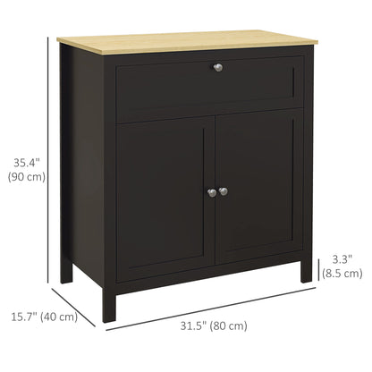 Sideboard Cabinet, Buffet Table with Drawer, Double Door Cupboard and Adjustable Shelf for Living Room, Entryway, Black Bar Cabinets   at Gallery Canada