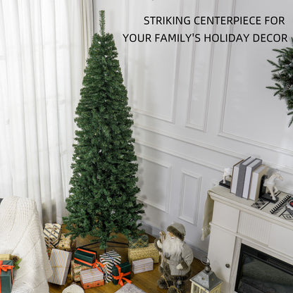 7FT Pencil Christmas Tree, Artificial Christmas Tree with Automatic Open for Home Party, Green Pencil Christmas Trees   at Gallery Canada