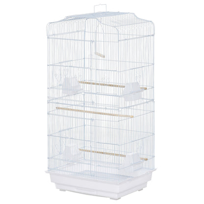 36" Bird Cage, Macaw Play House, Cockatoo, Parrot, Finch Flight Cage, 2 Doors, Perch 4 Feeder Pet Supplies, White Bird Cages   at Gallery Canada