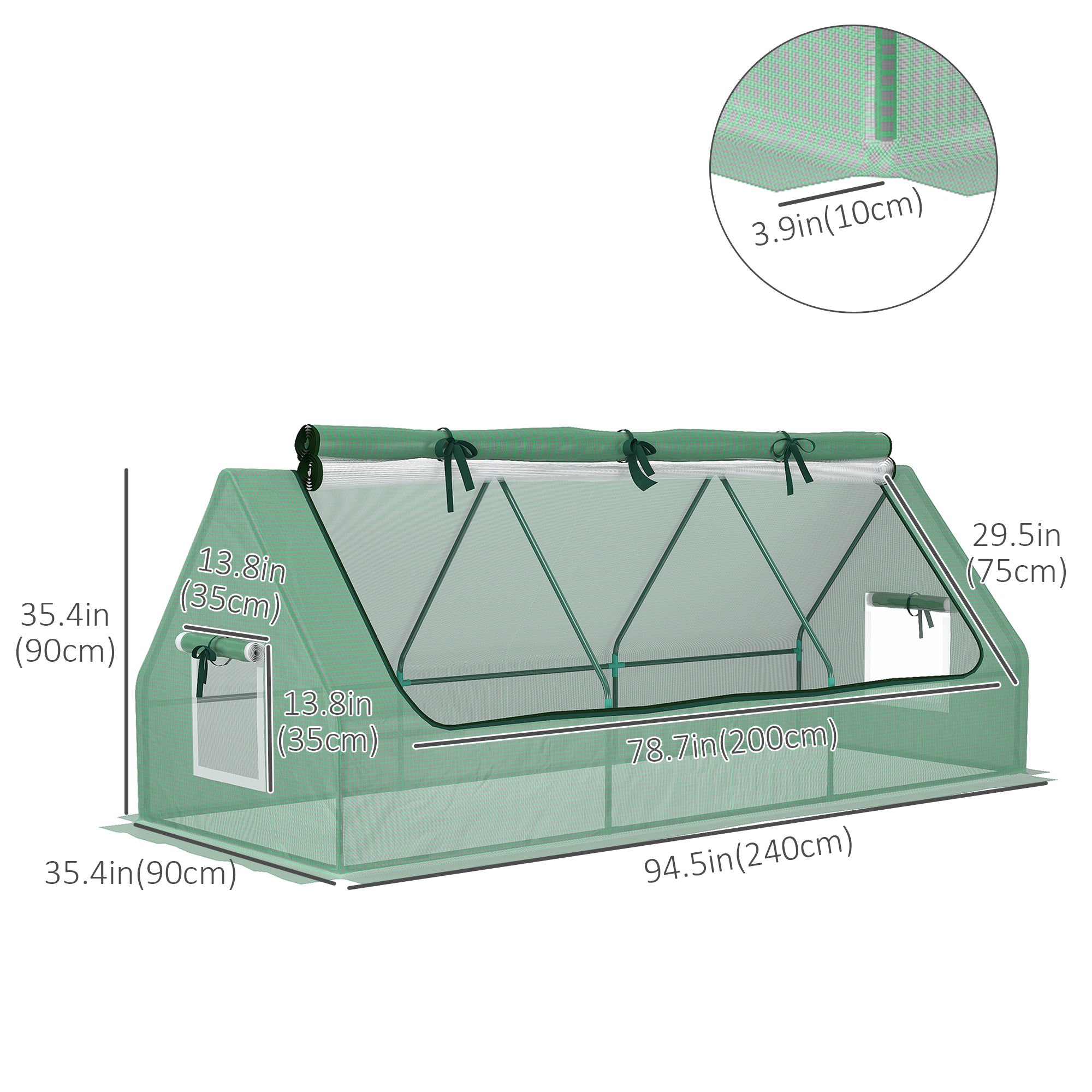Portable Mini Greenhouse with Mesh Windows for Indoor and Outdoor, 94.5