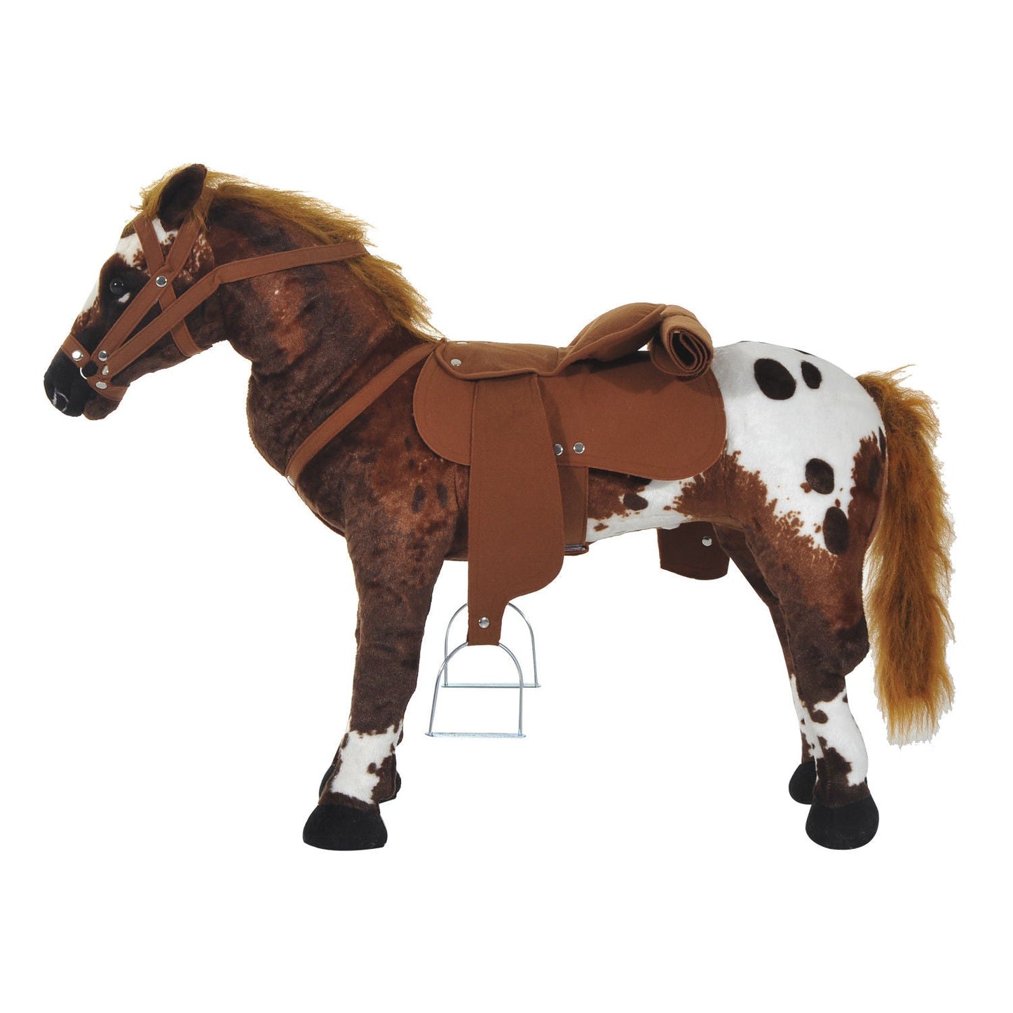 Standing Ride on Horse Children Cowboy Plush Pony Toy w/ Neighing Sound Brown Rocking Horses   at Gallery Canada