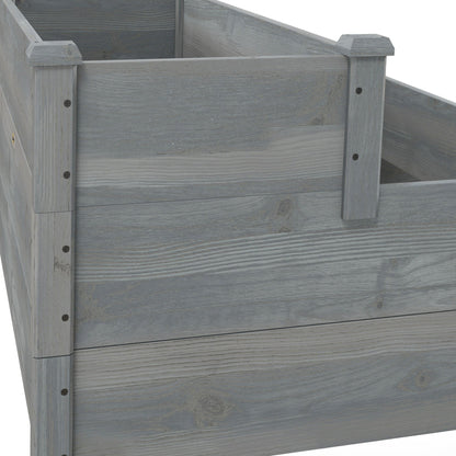 3-Tier Garden Bed Planter Box for Backyard, Patio, 49"x49"x22", Grey Raised Garden Beds   at Gallery Canada