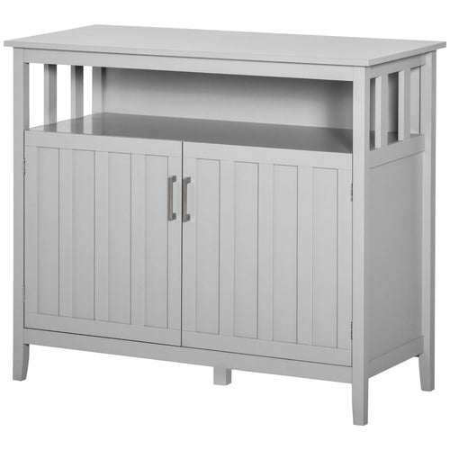 Sideboard Buffet Server Storage Cabinet Console Table with 2 Doors and Adjustable Shelves for Kitchen &; Dining Room, Grey