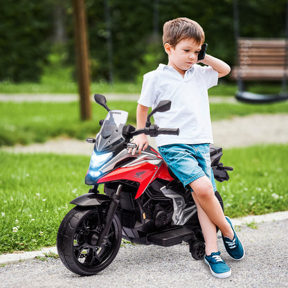 Honda Licensed 12V Ride on Motorbike for Kids with Headlights Music Training Wheels, for 3-6 Years, Red Electric Motorcycles Red  at Gallery Canada