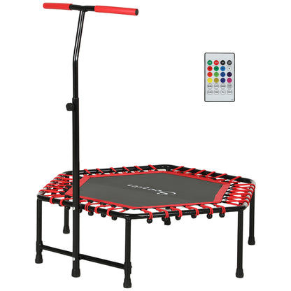 45" Rebounder Trampoline for Adult, Quiet Bungee Rebounder with LED Lights and Adjustable Handle, Red Trampolines   at Gallery Canada