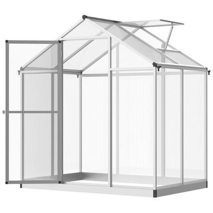 4' x 6.2' x 6.4' Walk-in Garden Greenhouse, Polycarbonate Panels Plants Flower Growth Shed, Cold Aluminum Frame Outdoor Portable Warm House Walk In Greenhouses Multi Colour  at Gallery Canada