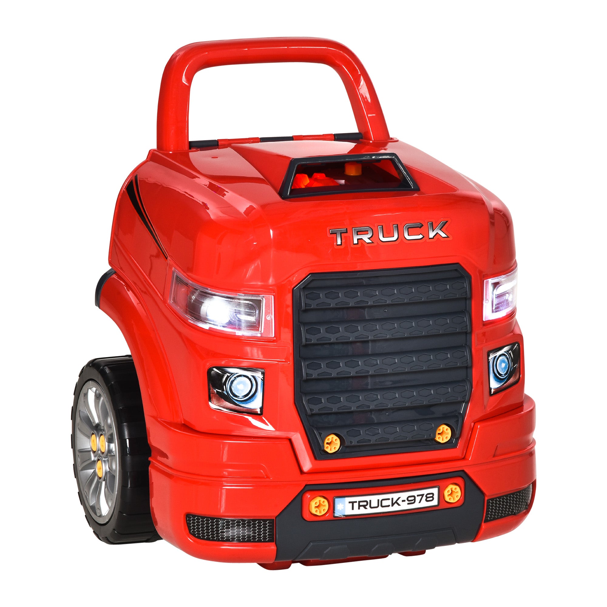 Smart Truck Engine Toy Set for Kids - Mini Car Service Station, Kids Tool Set Included, Suitable for 3-5 Years Old Workbench Toy Sets Red, Black at Gallery Canada