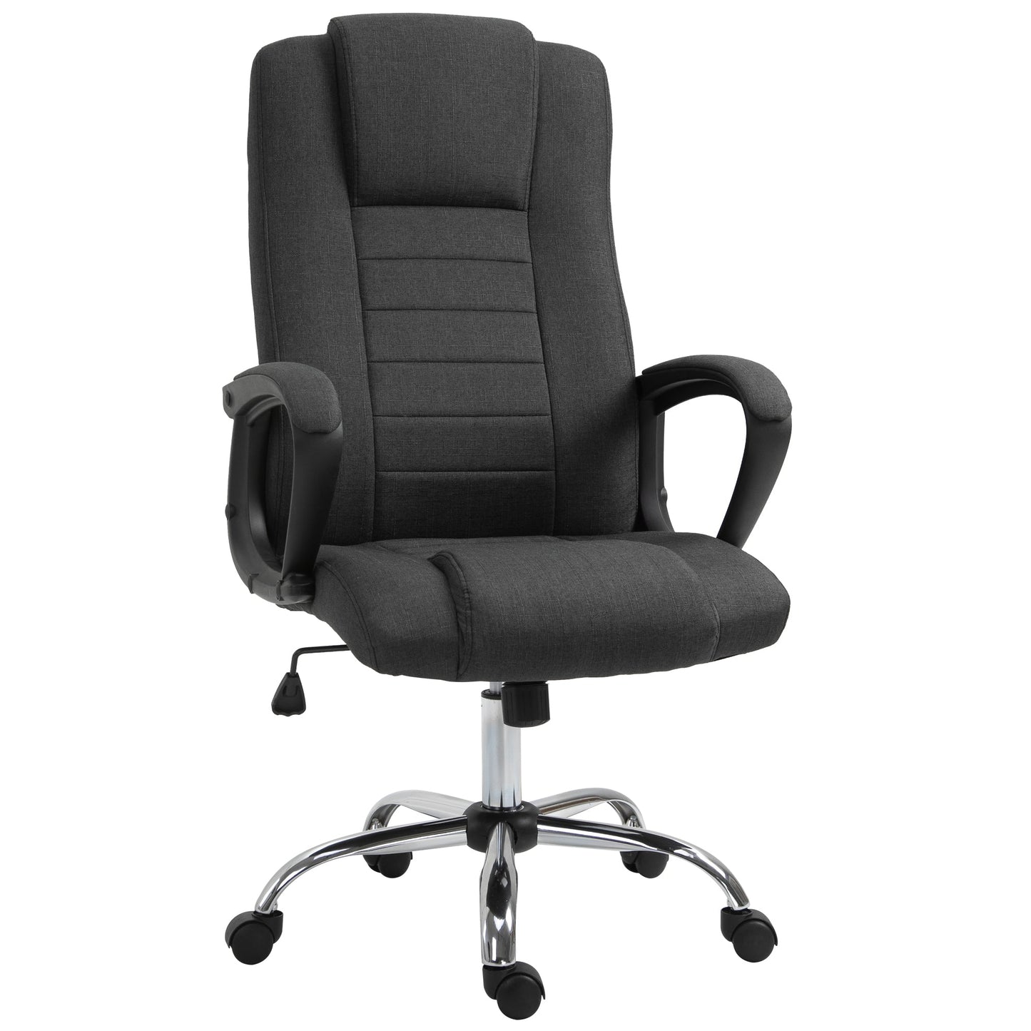 High Back Office Chair, Height Adjustable Computer Desk Chair with Swivel Wheels and Tilt Function, Charcoal Grey Executive & Manager Chairs Charcaol Grey  at Gallery Canada