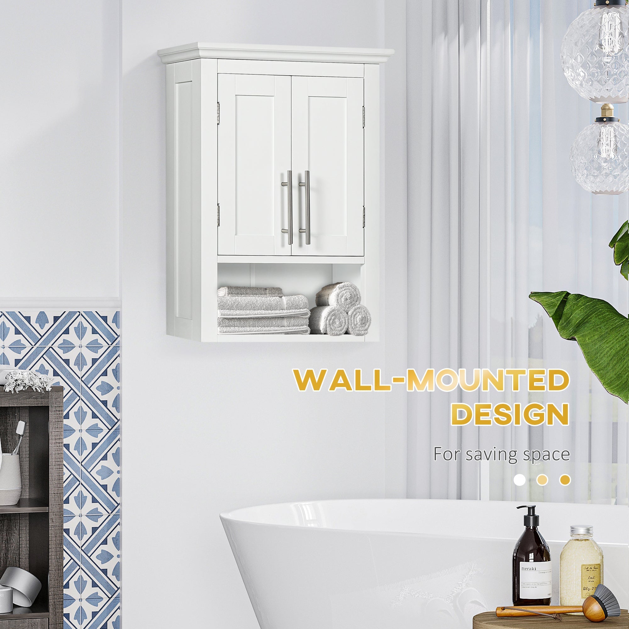 Bathroom Wall Cabinet, Medicine Cabinet, Over Toilet Storage Cabinet with Shelf for Living Room and Entryway, White Wall Mounted Cabinets   at Gallery Canada