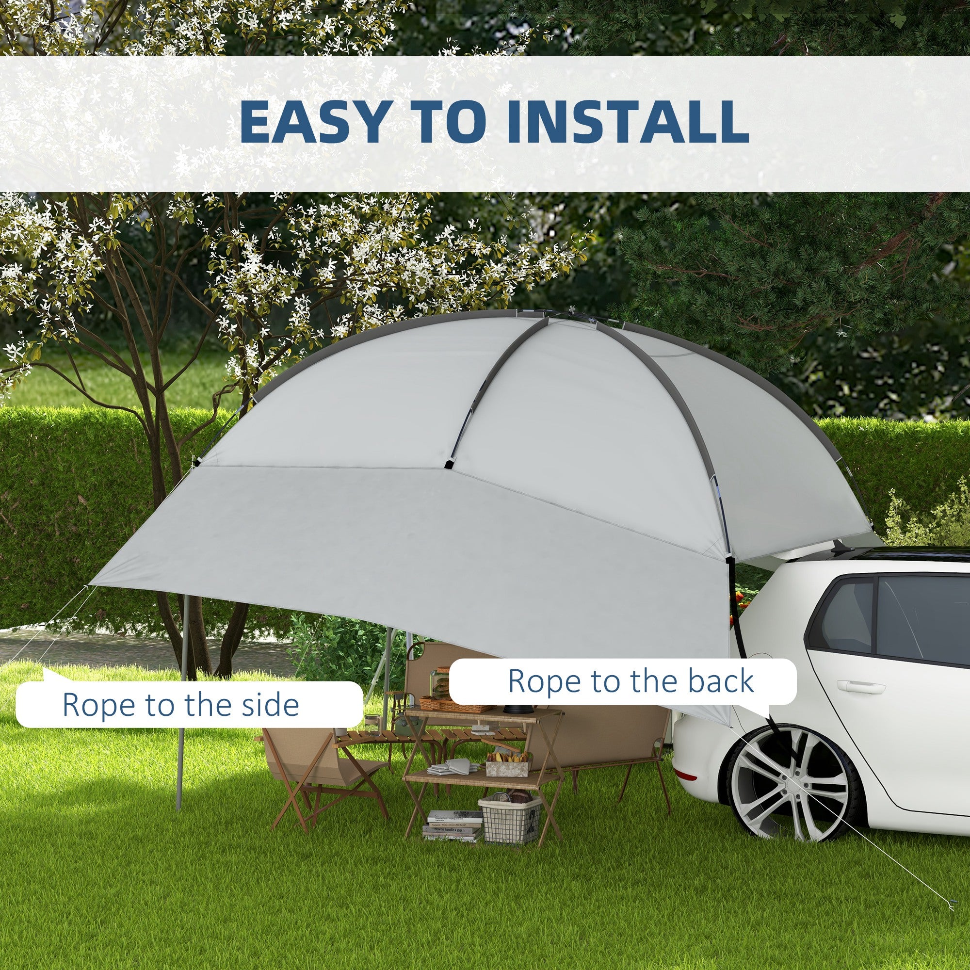 Portable SUV Tailgate Tent with Awning and 2 Side Walls, Rooftop Car Awning Sun Shelter, for Truck, RV, Van, Trailer Camping Tents at Gallery Canada