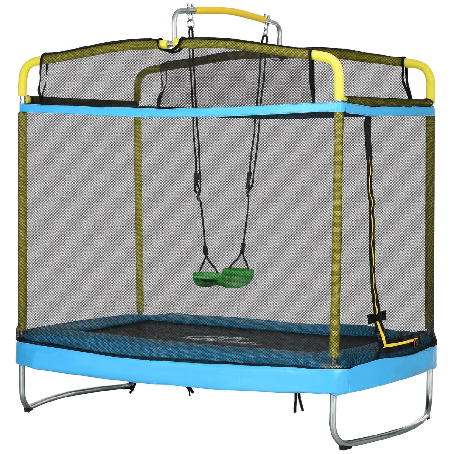 6.9FT Kids Trampoline with Safety Net, Gymnastics Bar, Swing, Toddler Trampoline for 3+ Years Old Indoor/Outdoor Trampolines Multi Colour  at Gallery Canada