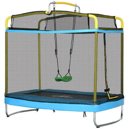 6.9FT Kids Trampoline with Safety Net, Gymnastics Bar, Swing, Toddler Trampoline for 3+ Years Old Indoor/Outdoor Trampolines Multi Colour  at Gallery Canada