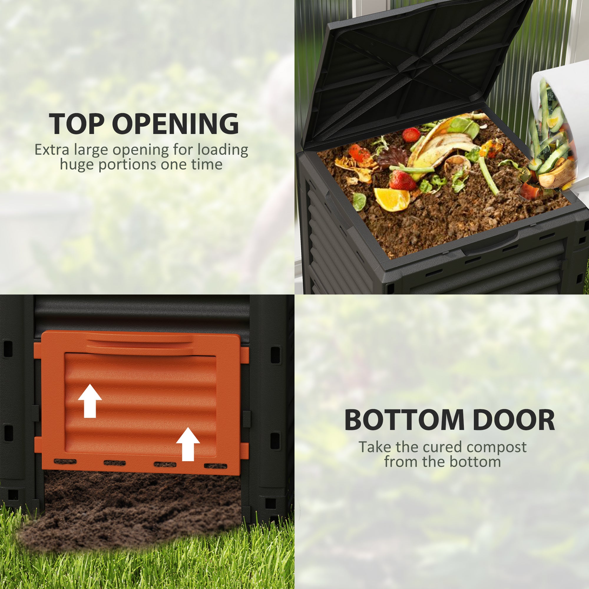 Outdoor Compost Bin Garden Container, Fast Creation of Fertile Soil Aerating Compost Box, 80 Gallon, Orange Outdoor Compost Bin at Gallery Canada