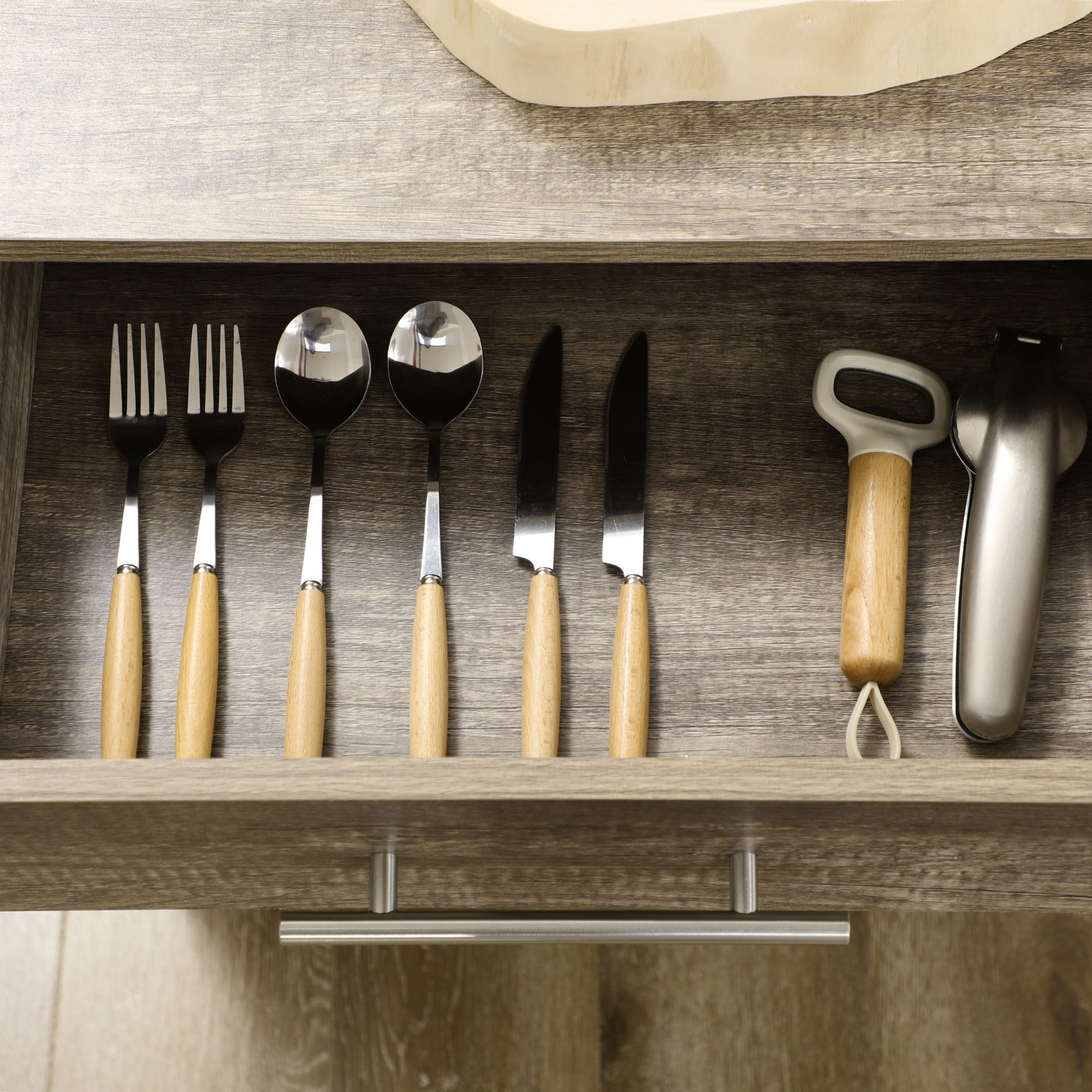 Kitchen Trolley Utility Cart on Wheels with Storage Shelves &; Drawer for Dining Room, Dark Oak Kitchen Islands & Kitchen Carts at Gallery Canada