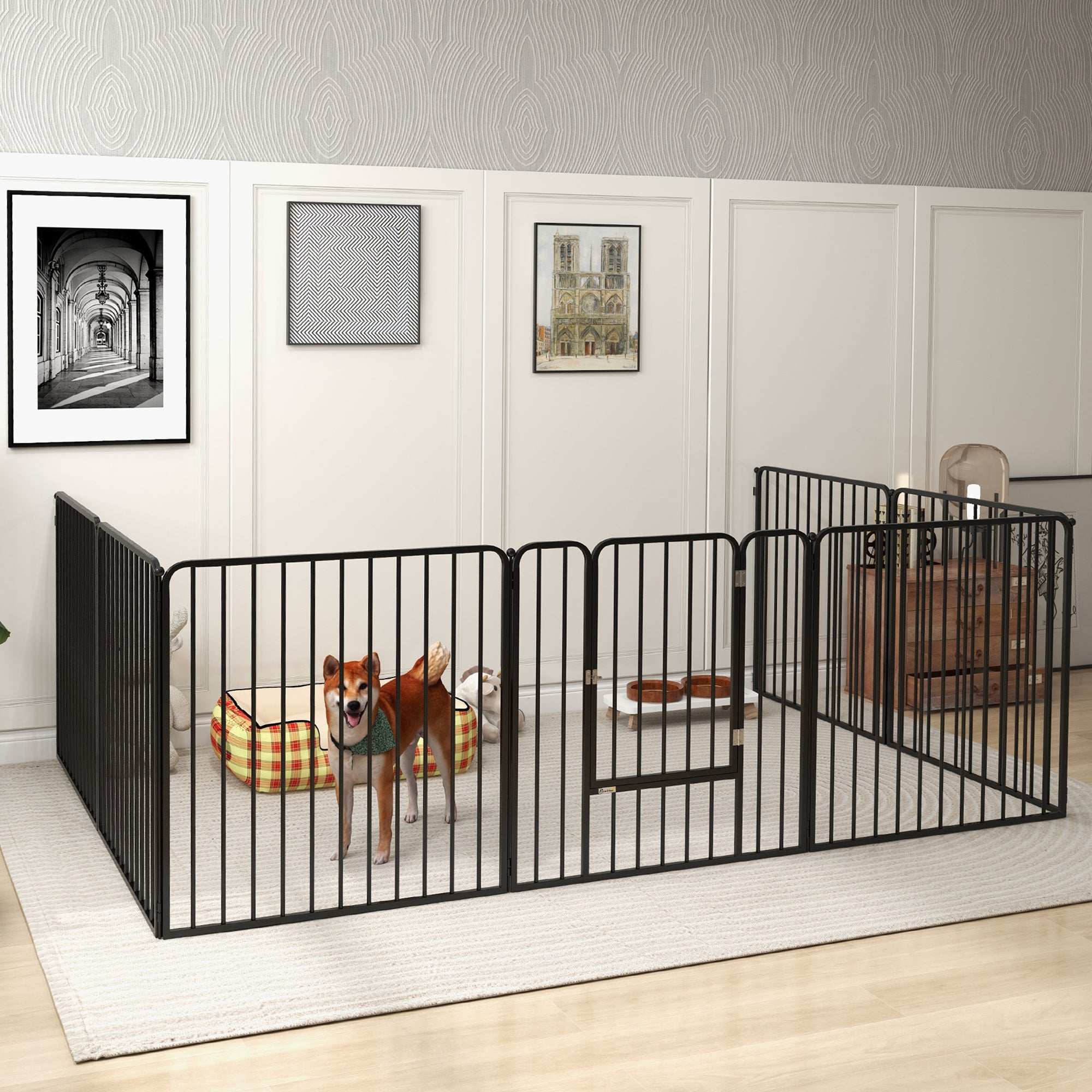 Dog Fence Outdoor 8 Panels 31.5