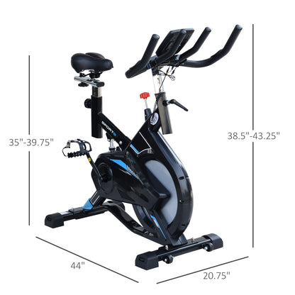 Stationary Exercise Bike Indoor Cardio Workout Cycling Bicycle w/ Heart Pulse Sensor &; LCD Monitor 28.6lb Flywheel Adjustable Resistance Exercise & Stationary Bikes Multi Colour  at Gallery Canada