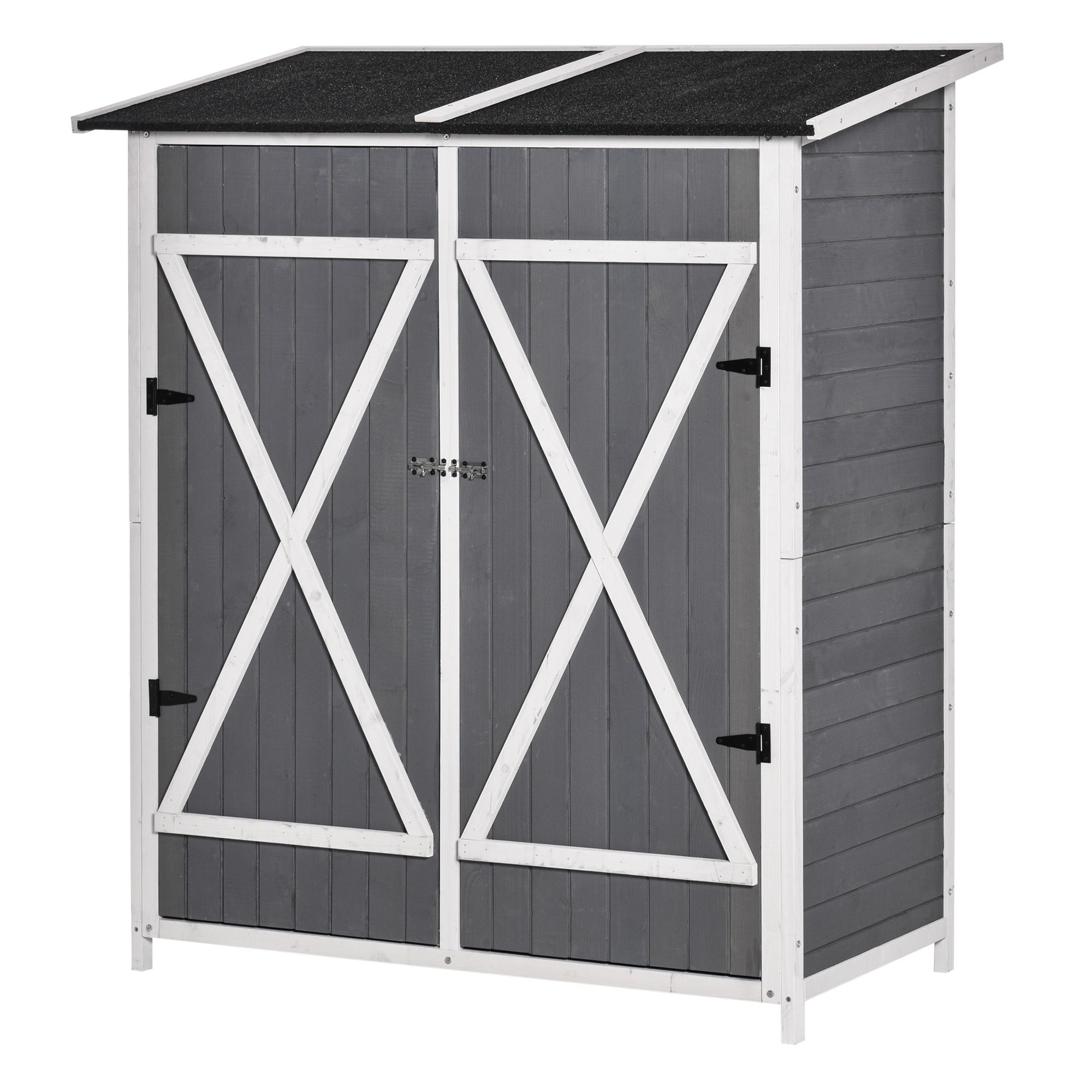 54.75''x29.5''x63'' Garden Storage Shed Asphalt Roof Wooden Timber Double Door Utility Storage House w/ Movable Shelf &; Fixed Fittings Sheds at Gallery Canada