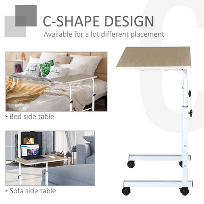 C-Shaped Sofa Side Table, Mobile End Table with Adjustable Height, Laptop Desk, Couch Table, Snack Table on Wheeks for Living Room Bedroom Side Tables   at Gallery Canada