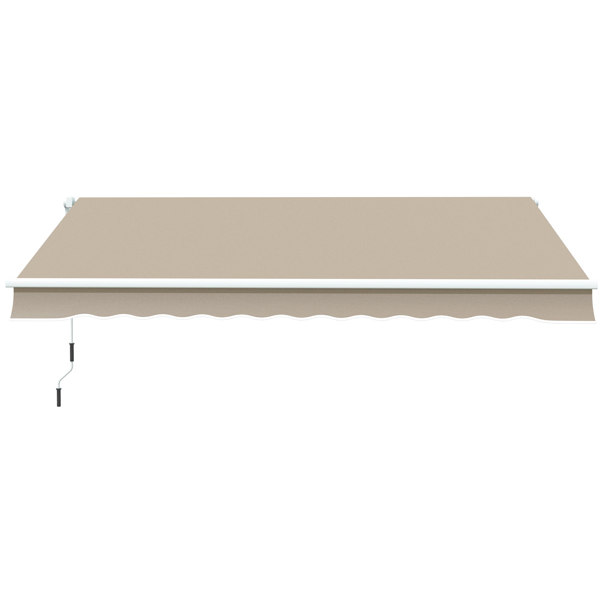 13' x 8' Manual Retractable Patio Awning Sun Shade Outdoor Deck Window Door Canopy Shelter Aluminum Frame Khaki Window Awnings at Gallery Canada