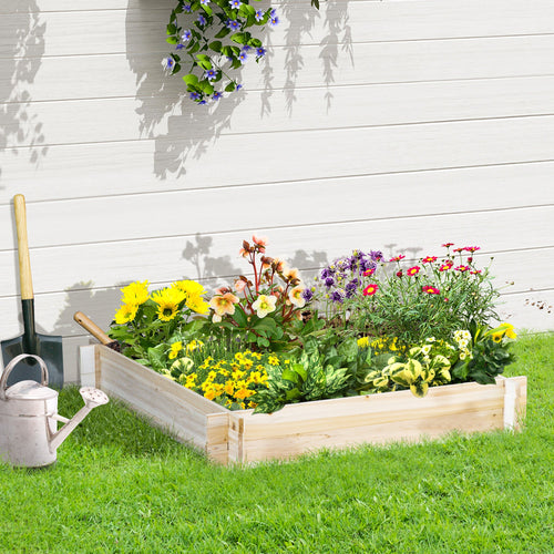 39'' x 39'' Screwless Raised Garden Bed, Wooden Planter Box, Easy DIY Herb Garden for Vegetable Flower Herb Outdoor Lawn Yard Patio
