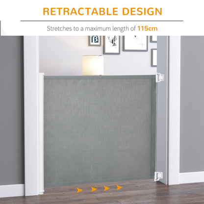 Retractable Pet Safety Barrier Gate, Flexible and Extensible for Stairways Doorways Hallways, Grey Houses, Kennels & Pens   at Gallery Canada