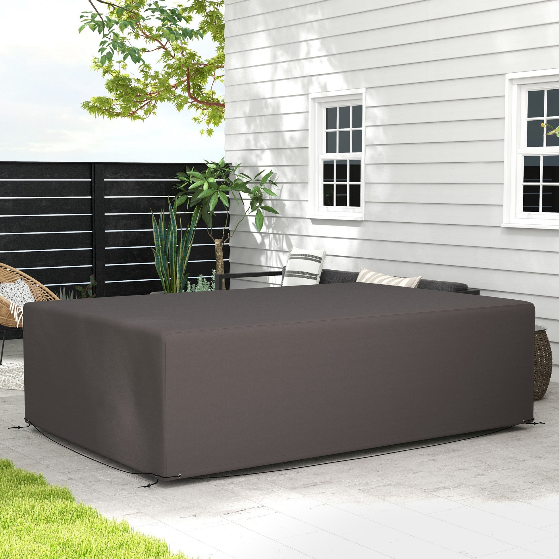 Patio Furniture Cover for Outdoor Sectional Sofa Set Waterproof Windproof Oxford Fabric, 97" x 65" x 26", Dark Grey Patio Furniture Covers Dark Grey  at Gallery Canada