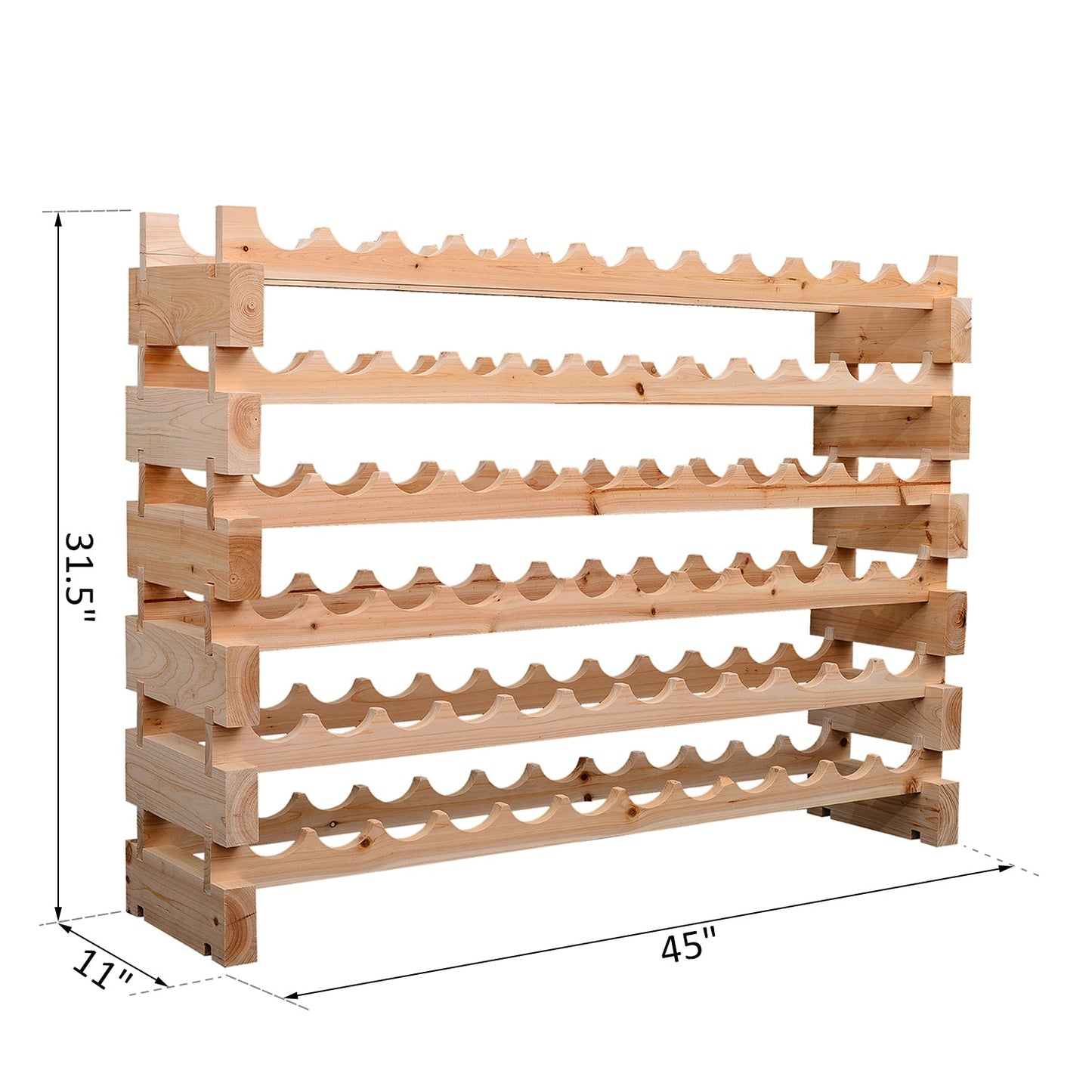 72 Bottle Wine Rack Wood Wine Rack Holder 6 Tier Bottle Shelves, Natural Wine Racks Natural  at Gallery Canada