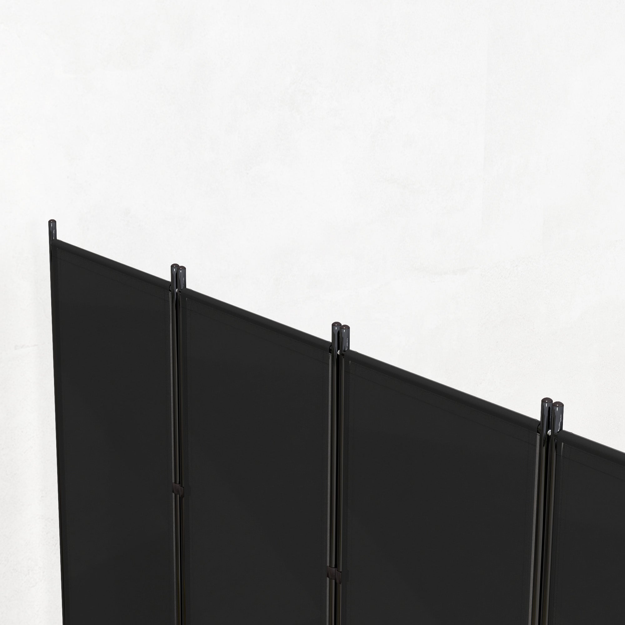 6 Panel Folding Room Divider, UV30+ Privacy Screen, Indoor Outdoor Privacy Panel with Stable Base, Black Side Awnings at Gallery Canada