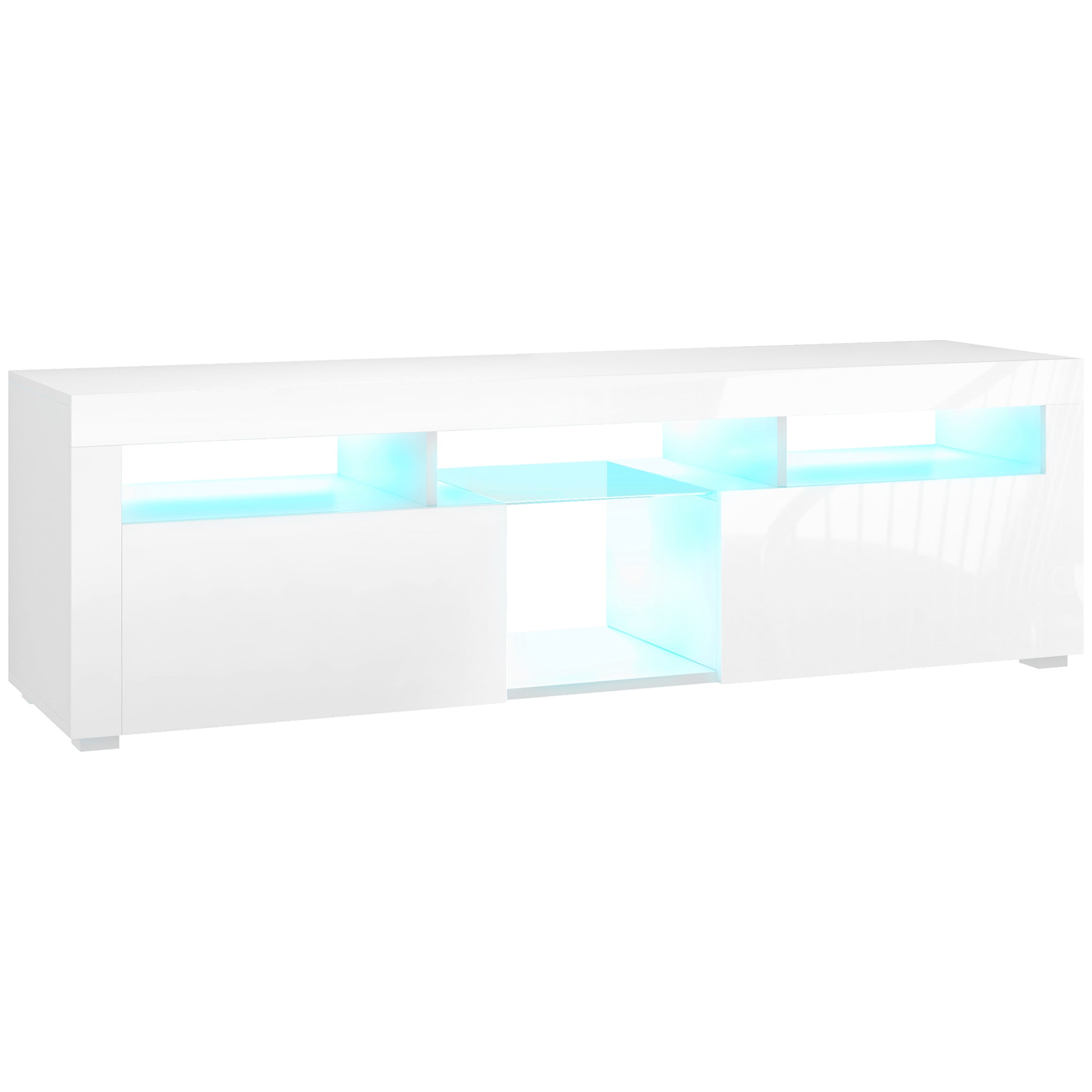 Modern TV Stand with Storage and LED Lights for TVs up to 55