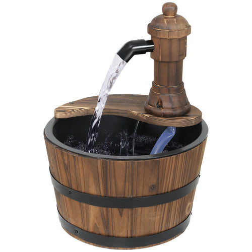 Outdoor Fountain, Garden Water Fountain with Electric Pump for Porch, Deck, Yard, Carbonized