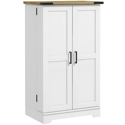 Farmhouse Kitchen Pantry Storage Cabinet, Kitchen Pantry Cabinet with Doors and Adjustable Shelves, Cream White Kitchen Pantry Cabinets   at Gallery Canada