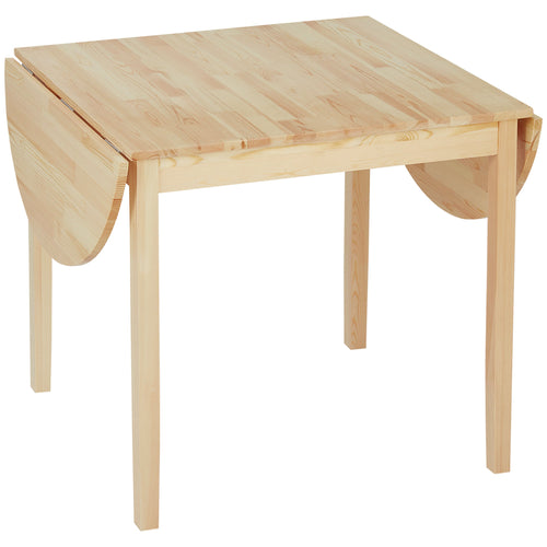 Solid Wood Kitchen Table, Drop Leaf Tables for Small Spaces, Folding Dining Table, Natural