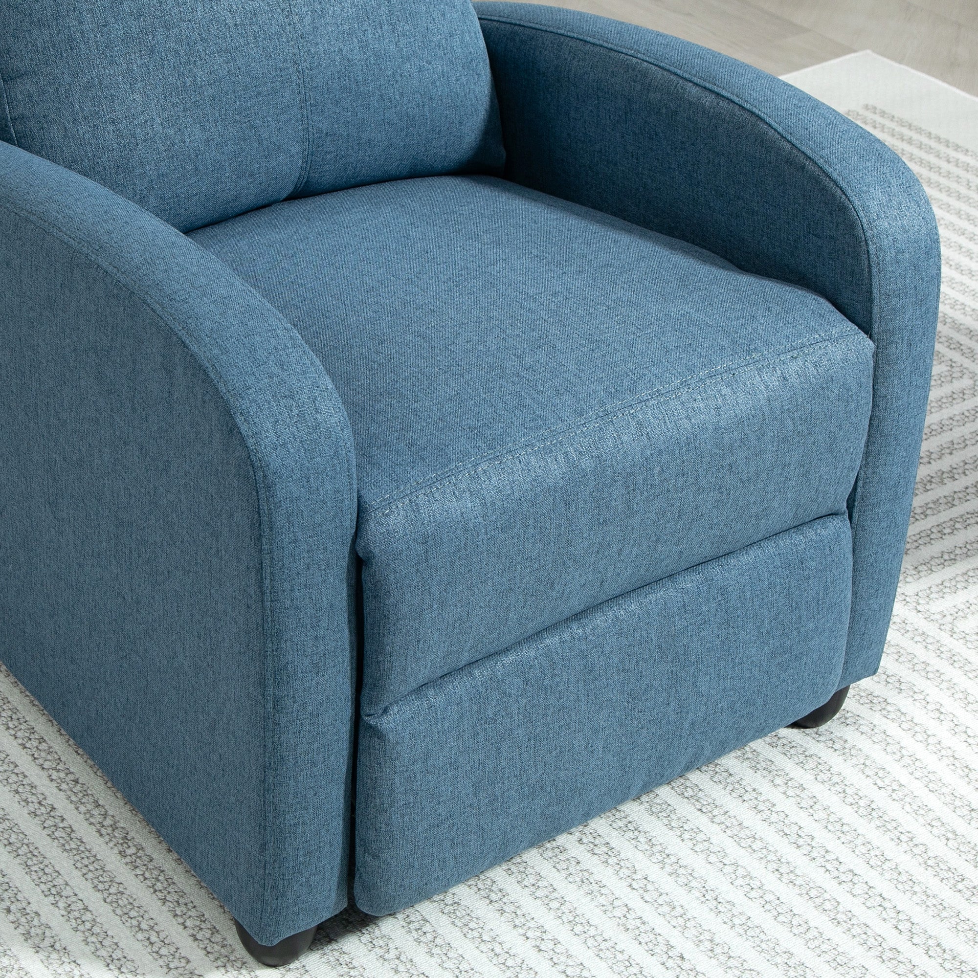 Fabric Recliner Chair Manual Home Theater Seating Single Reclining Sofa Chair with Padded Seat for Living Room, Blue Sofas & Reclining Chairs   at Gallery Canada