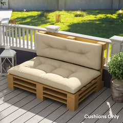 2-Piece Pallet Cushion Set, Outdoor 3.9" Thick Replacement Pallet Sofa Cushions, Tufted Replacement Pads for Garden Patio, Beige Patio Chair Cushions Beige at Gallery Canada