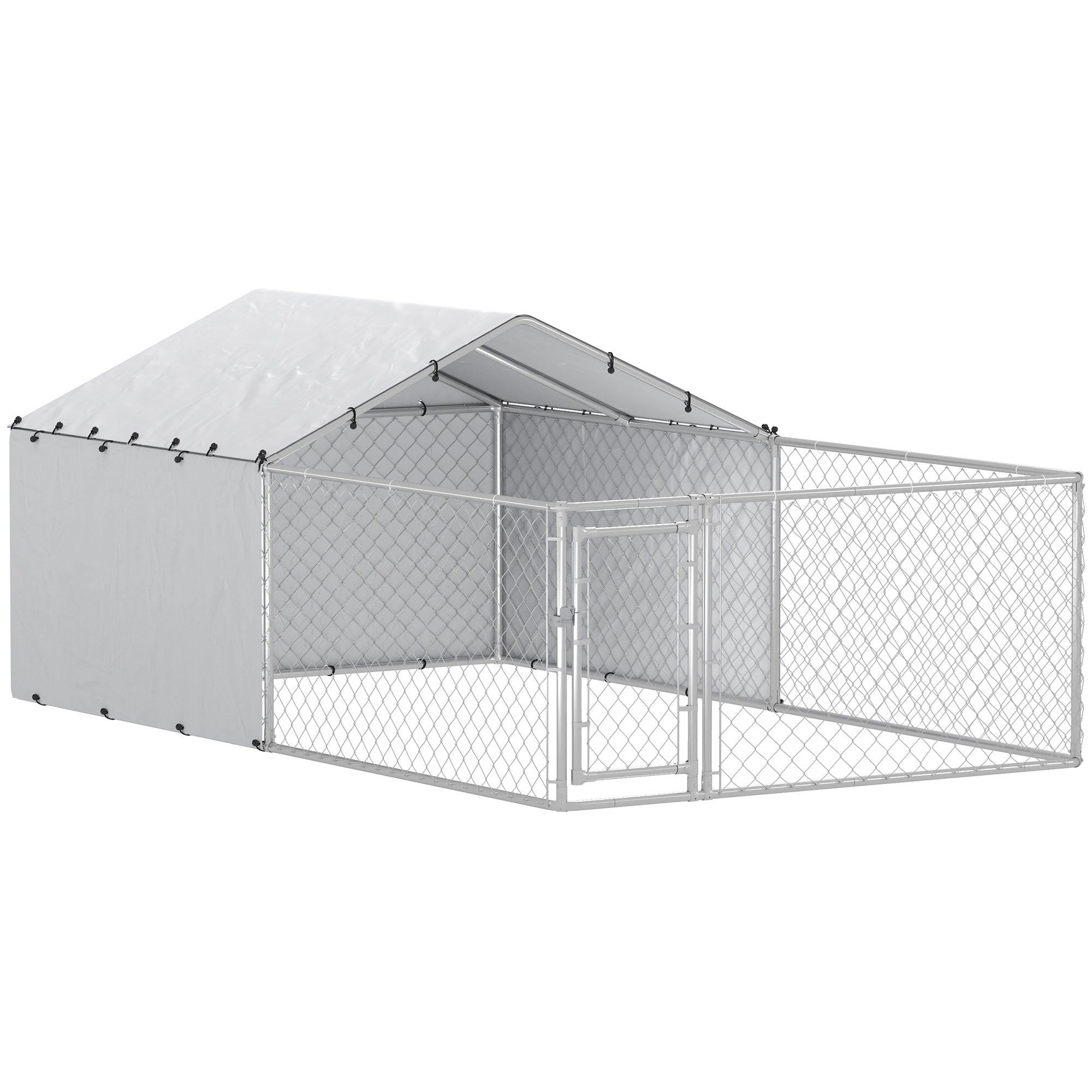 Galvanized Steel Dog Kennel Outdoor with Waterproof &; UV-Resistant Cover for Large Dogs, 13.1' x 7.5' x 4.9' Houses, Kennels & Pens at Gallery Canada