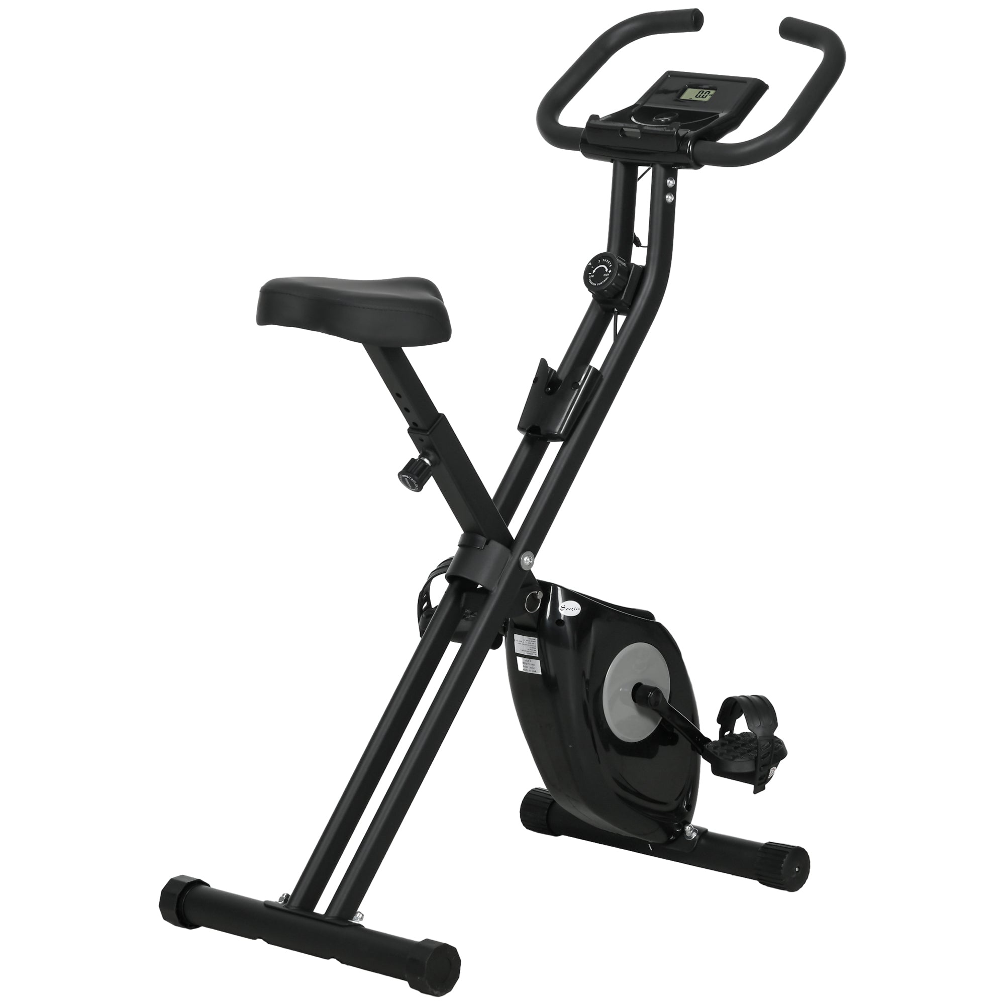 Foldable Exercise Bike Indoor Stationary Bike w/ 8-Level Magnetic Resistance LCD Screen Phone Holder for Home Gym Black Exercise & Stationary Bikes at Gallery Canada