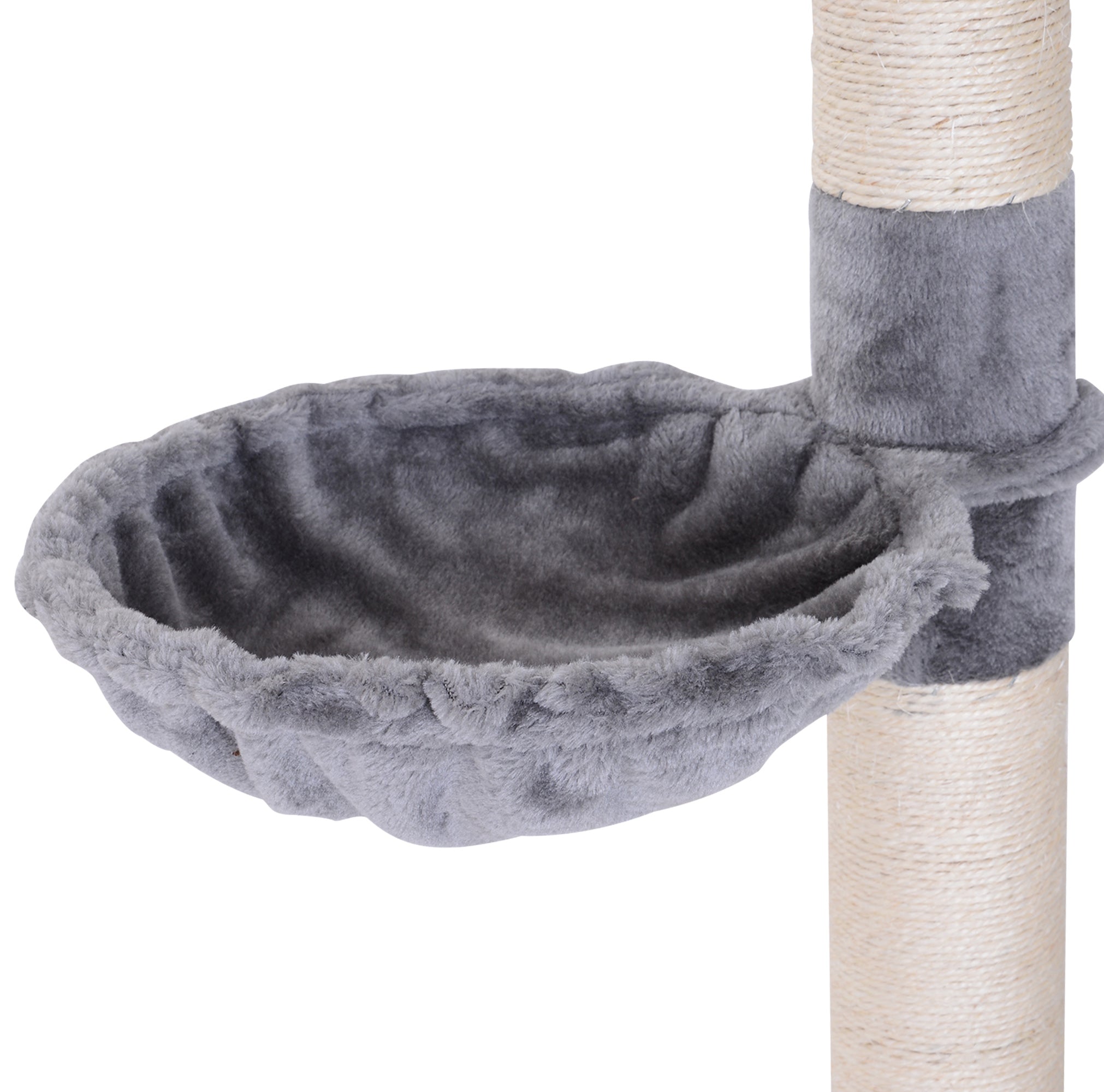 8.5ft Cat Climbing Tree 5-Tier Cat Activity Center Floor-to-Ceiling Cat Climber Toy with Scratching Post Play Rest Post Pet Furniture Grey Floor to Ceiling Cat Trees at Gallery Canada