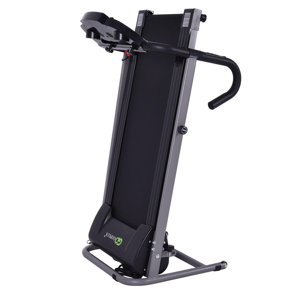 Electric Foldable Treadmill with LCD Display and Heart Rate Sensor, Black Treadmills   at Gallery Canada