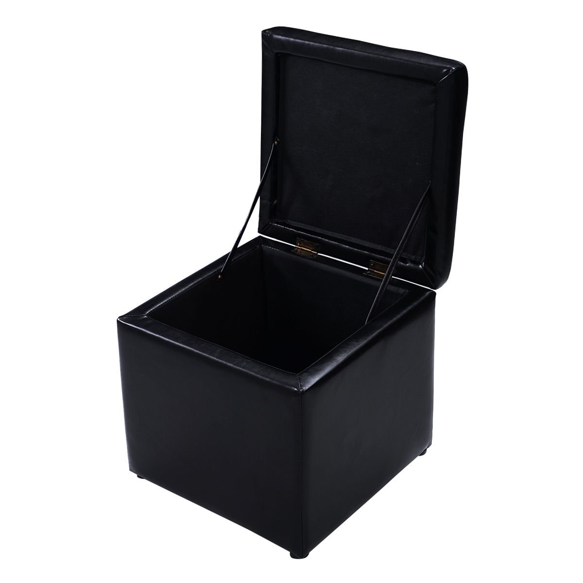 Foldable Cube Ottoman Pouffe Storage Seat, Black Ottomans   at Gallery Canada