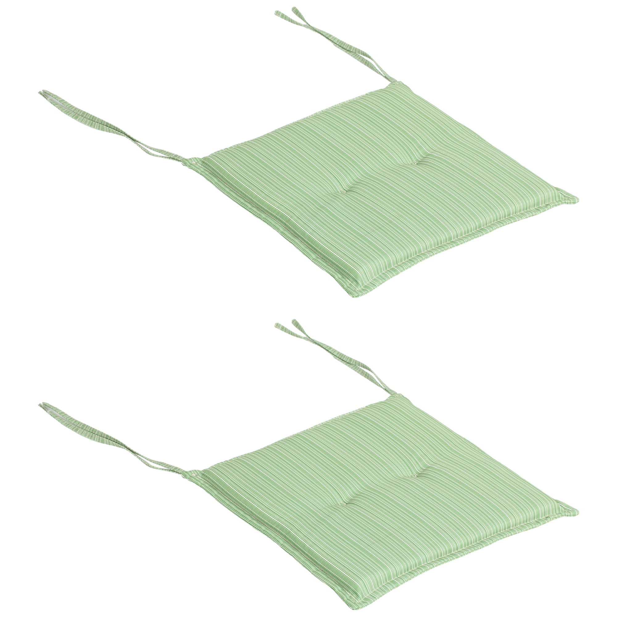 2-Piece Seat Cushion Replacement, Outdoor Patio Chair Cushions Set with Ties, Button Tufted, Green Patio Chair Cushions at Gallery Canada